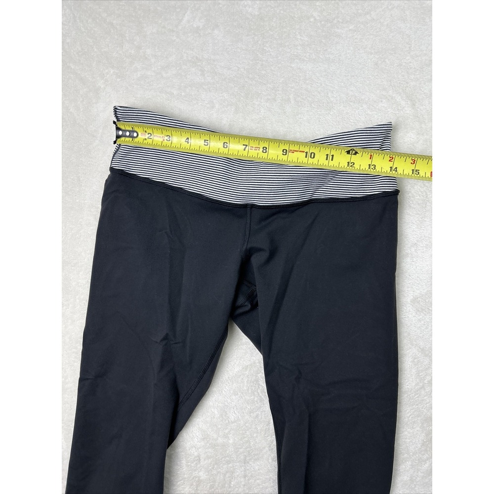 Lululemon Stretch Pants Leggings Split Crop Hem Capri Black Yoga Athletica Sz 10 - Picture 5 of 8